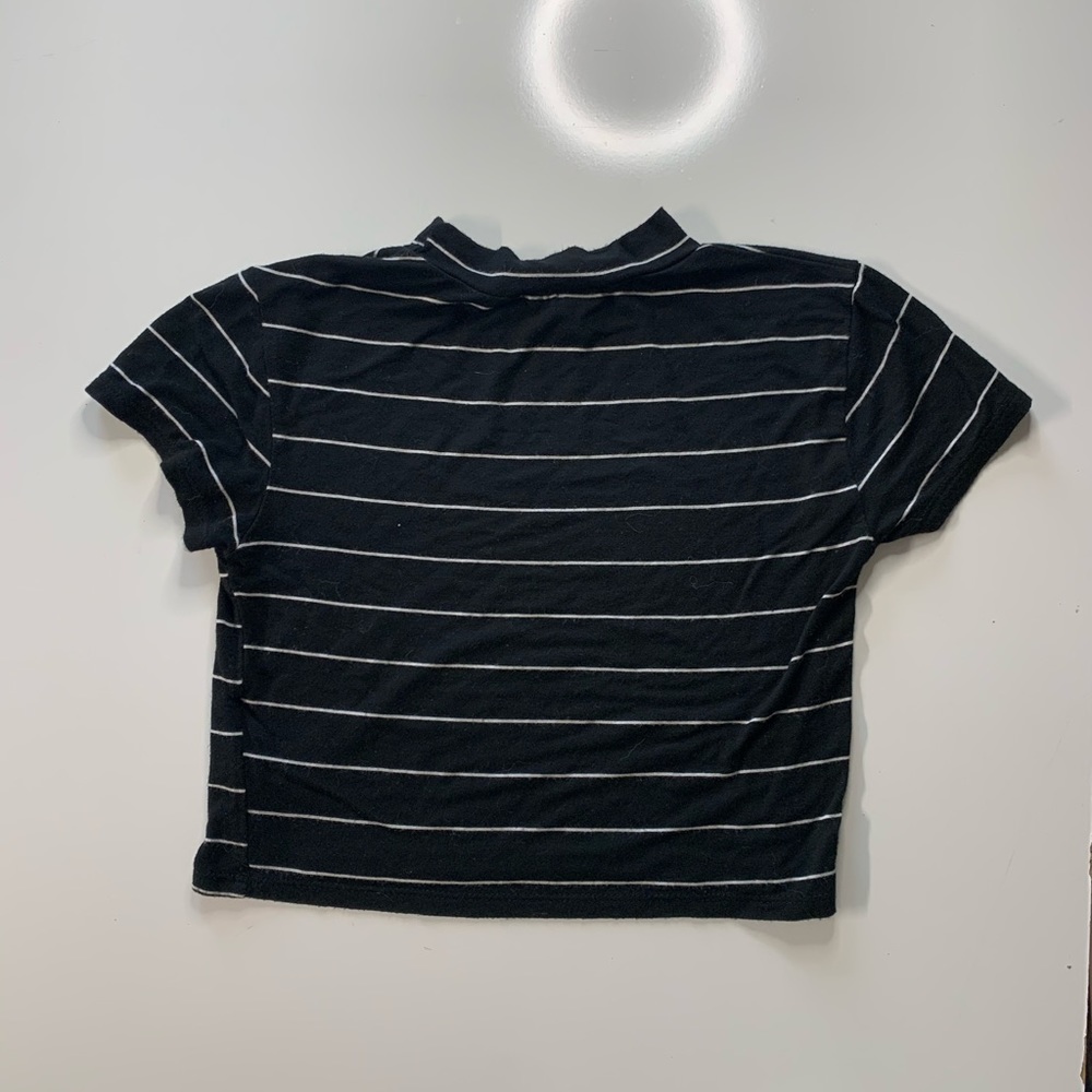 Forever 21 Turtleneck Striped Crop Top